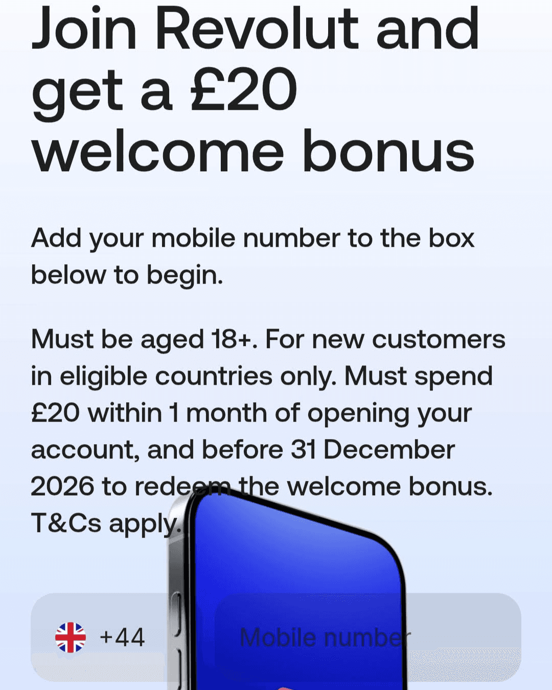 Revolut £20 sign up bonus